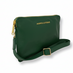 Petit Sac bandoulière en Cuir Véritable Vert - Anita