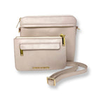 Petit sac à bandoulière en cuir rose poudre, Brigitte