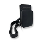 Petit Sac à Bandoulière en Cuir Véritable Noir, Marie-Josée