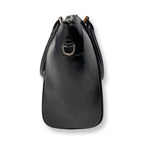 Sac à Main en Cuir Verni Noir Souple | Mona Moyen