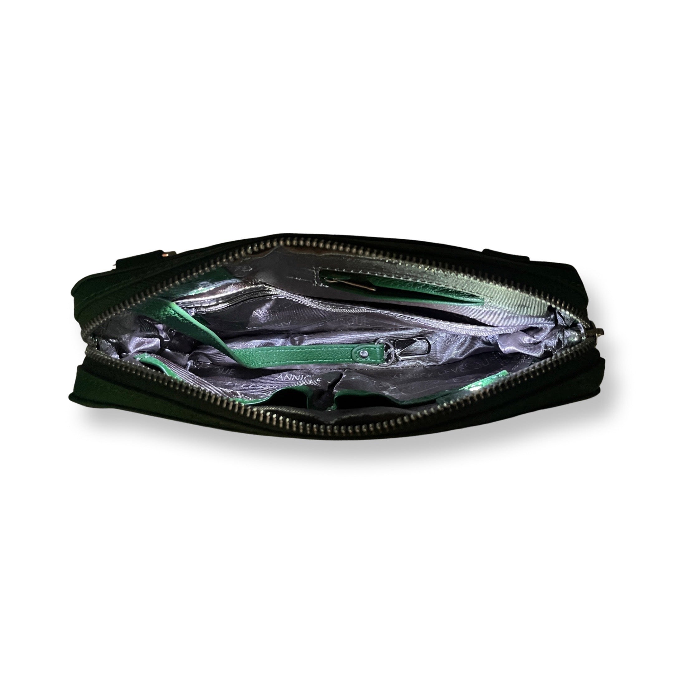 Petit sac bandoulière en cuir vert - Annie