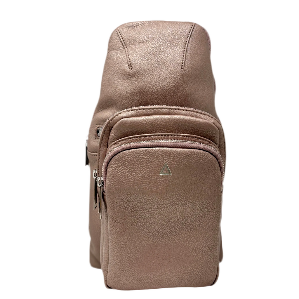 Sac bandoulière 3 en 1 Unisexe avec section pour carte RFID, Rose Platine Gabriel