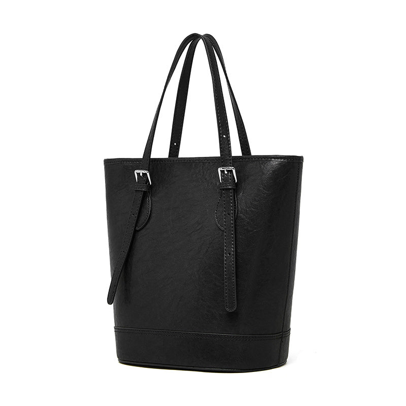 Amelia | Brown Leather Bucket Bag – Sleek & Sophisticated