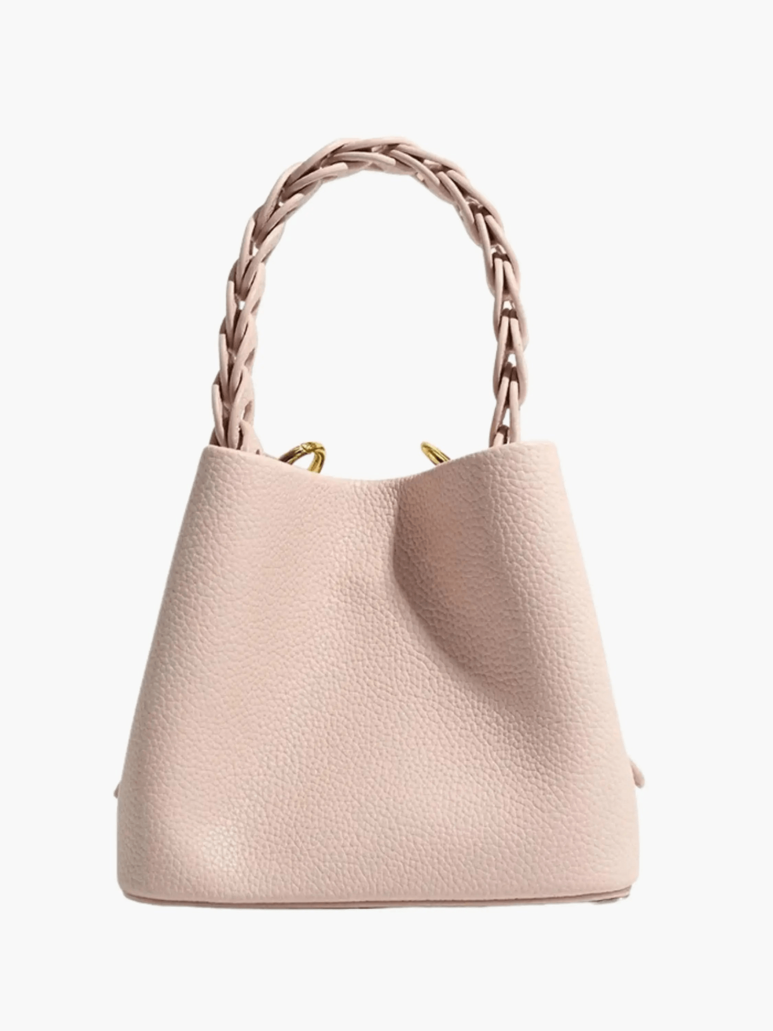 Elara | Blush Pink Braided Handle Tote – Chic & Timeless