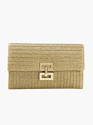 Isoldeya | Luxe Gold Woven Clutch – Effortless Glamour