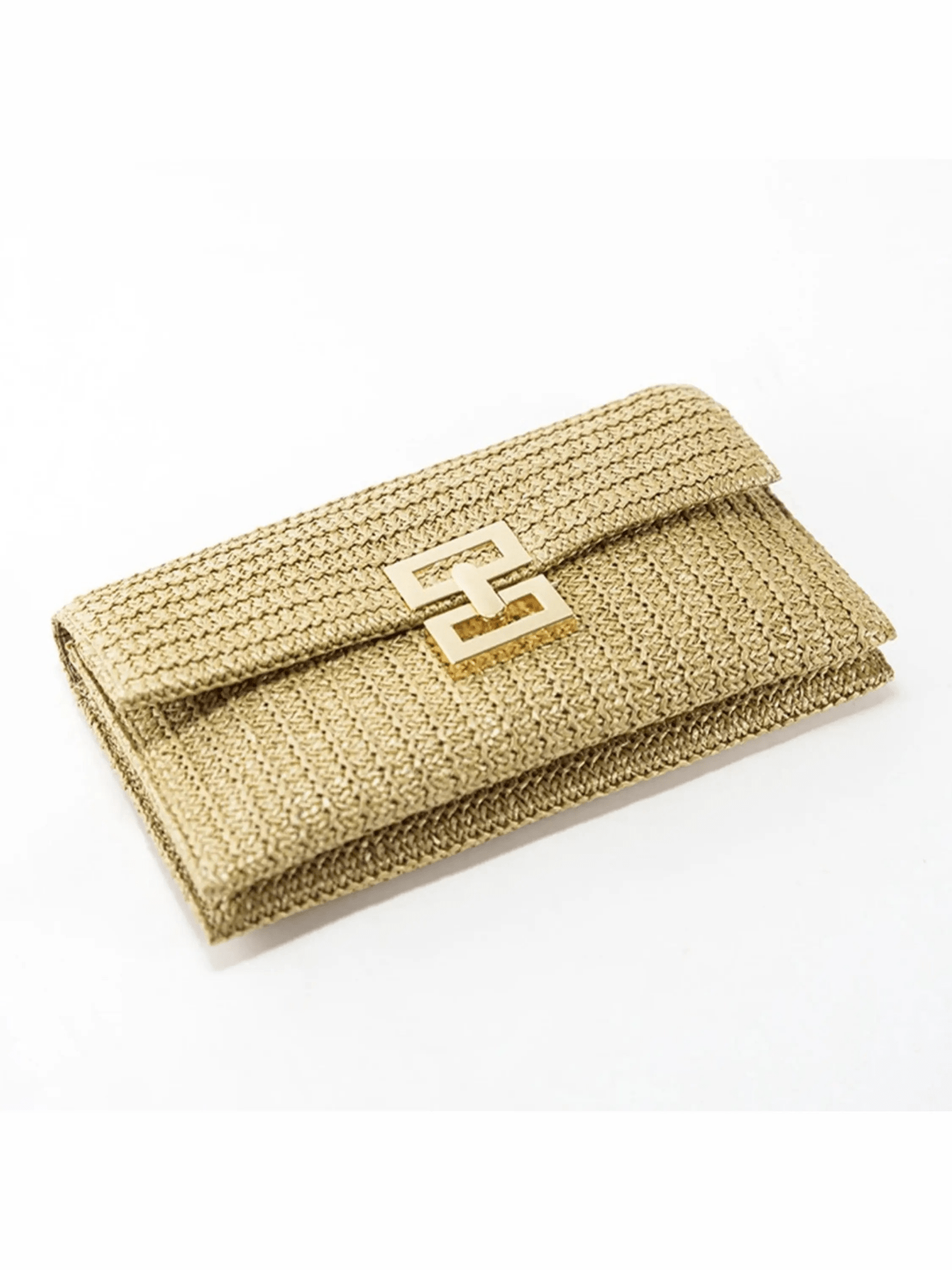 Isoldeya | Luxe Gold Woven Clutch – Effortless Glamour