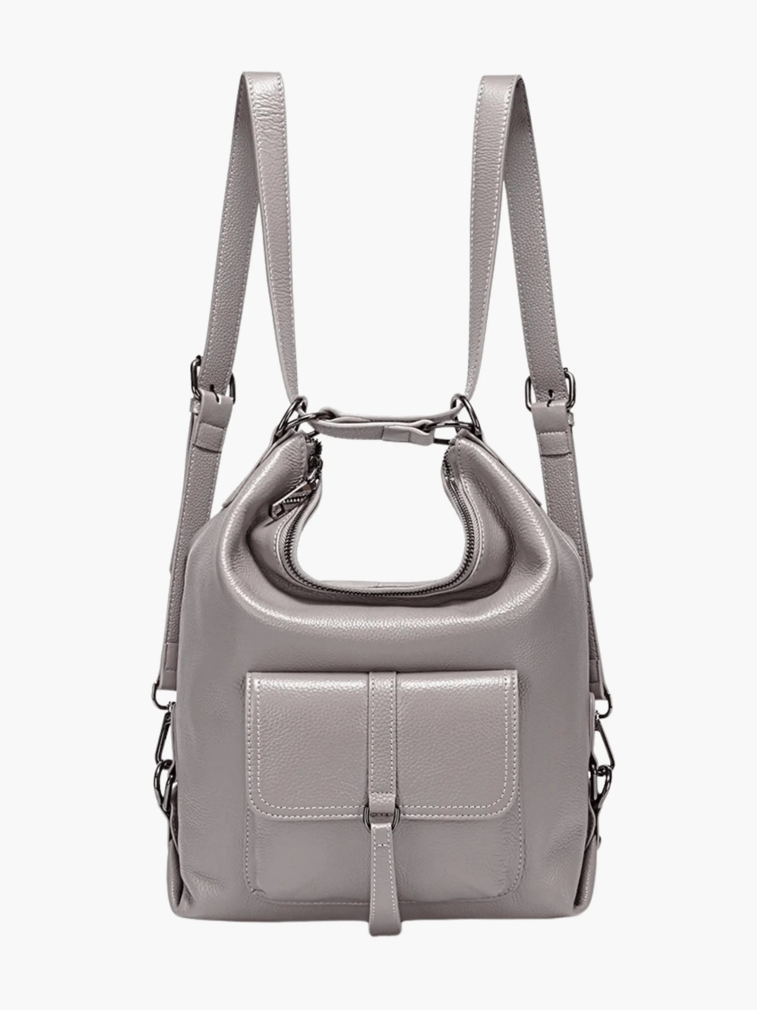 Lirienne | Chic Taupe Convertible Shoulder Bag – Versatile Elegance