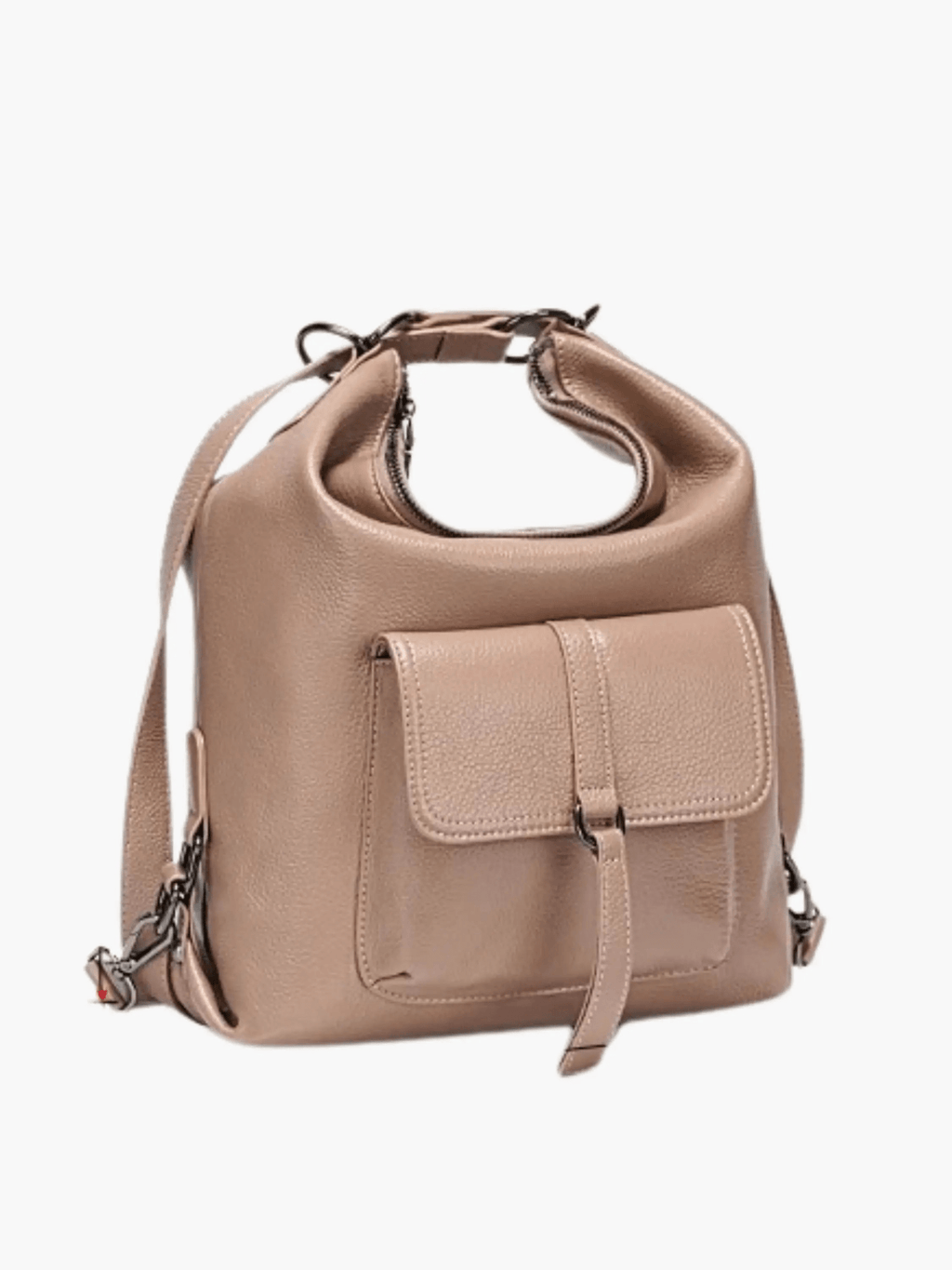 Lirienne | Chic Taupe Convertible Shoulder Bag – Versatile Elegance