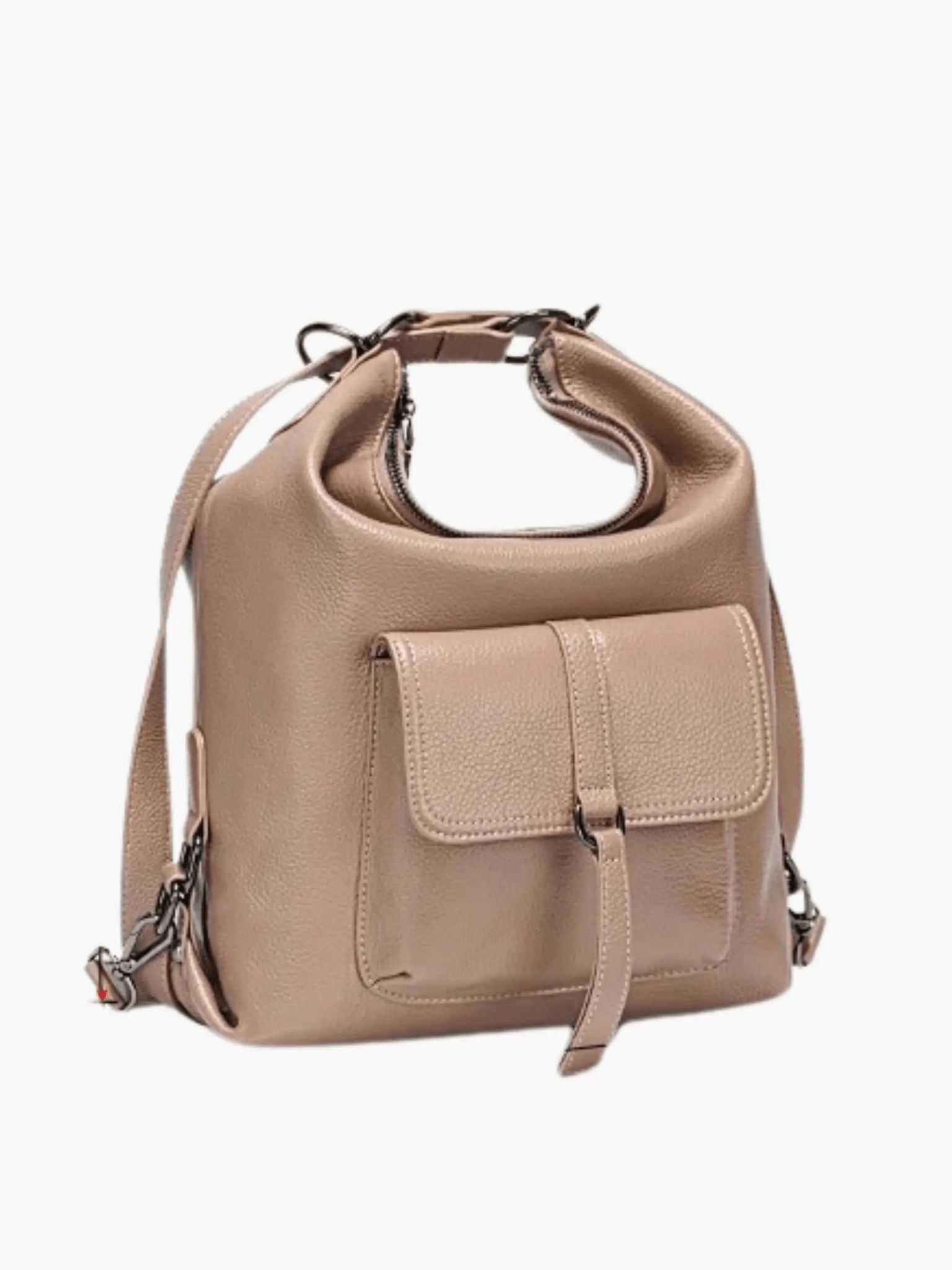 Lirienne | Chic Taupe Convertible Shoulder Bag – Versatile Elegance