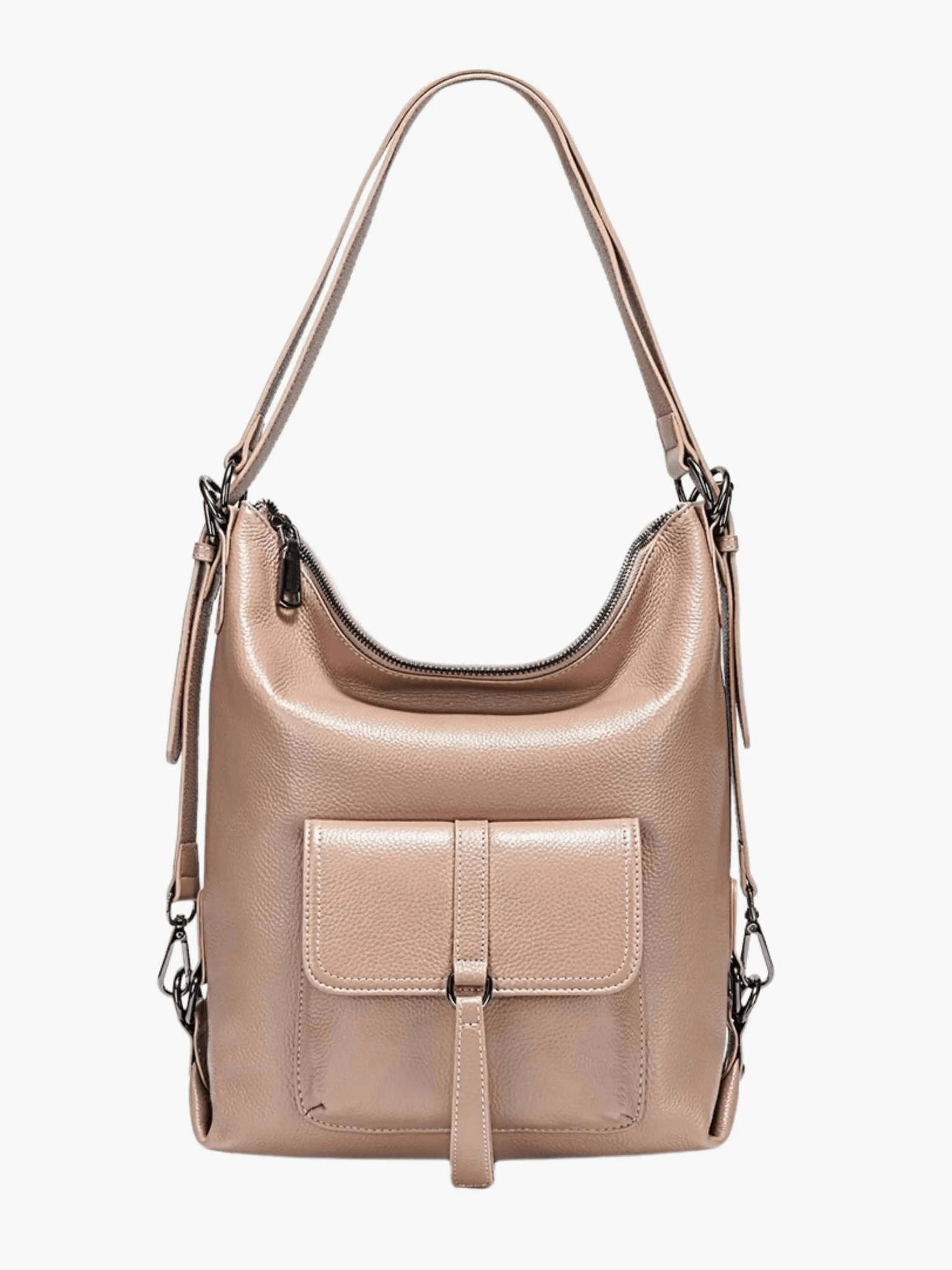 Lirienne | Chic Taupe Convertible Shoulder Bag – Versatile Elegance