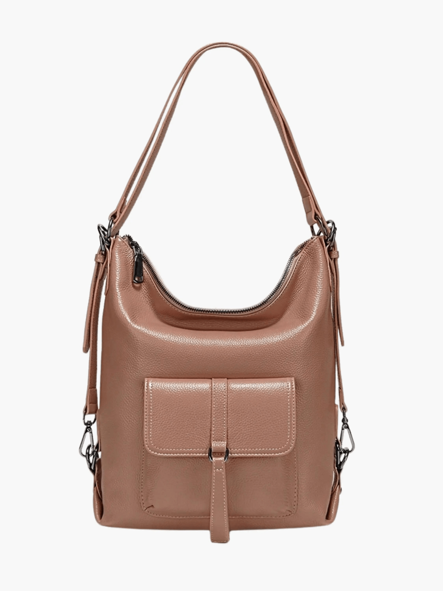 Lirienne | Chic Taupe Convertible Shoulder Bag – Versatile Elegance