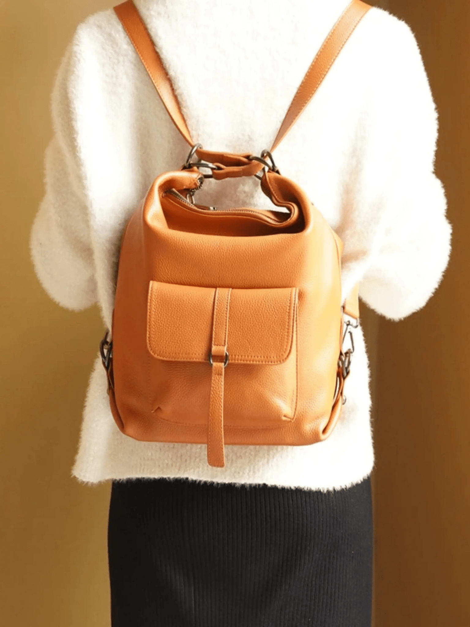 Lirienne | Chic Taupe Convertible Shoulder Bag – Versatile Elegance