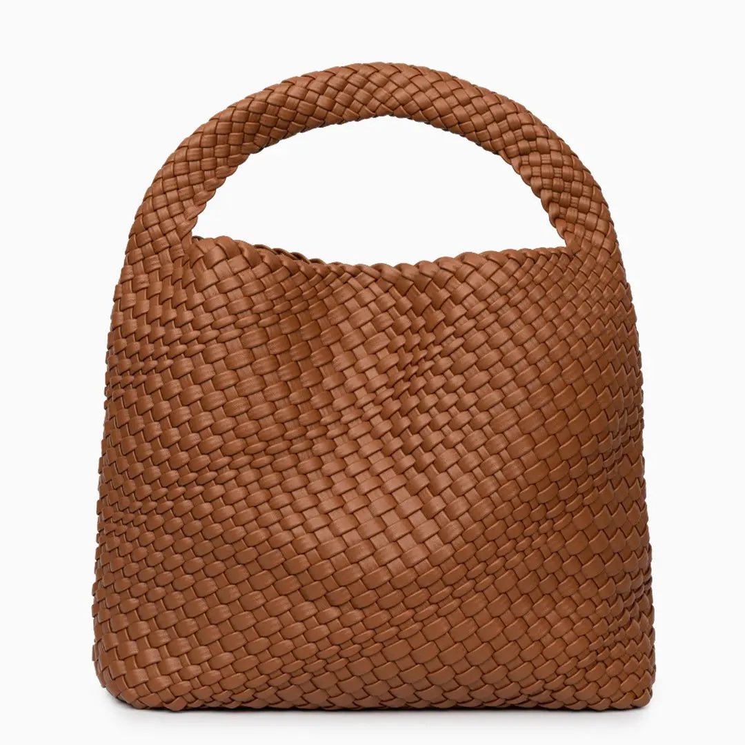 Charlotte | Elegant Leather Woven Bucket Bag – Spacious Shoulder Handbag for Women