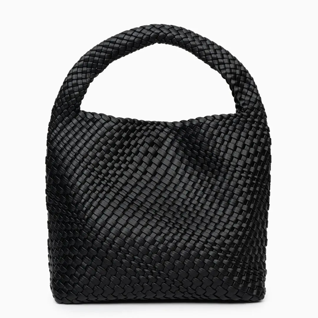 Charlotte | Elegant Leather Woven Bucket Bag – Spacious Shoulder Handbag for Women