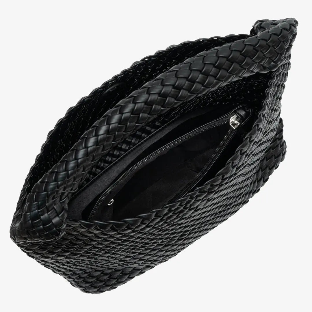 Charlotte | Elegant Leather Woven Bucket Bag – Spacious Shoulder Handbag for Women