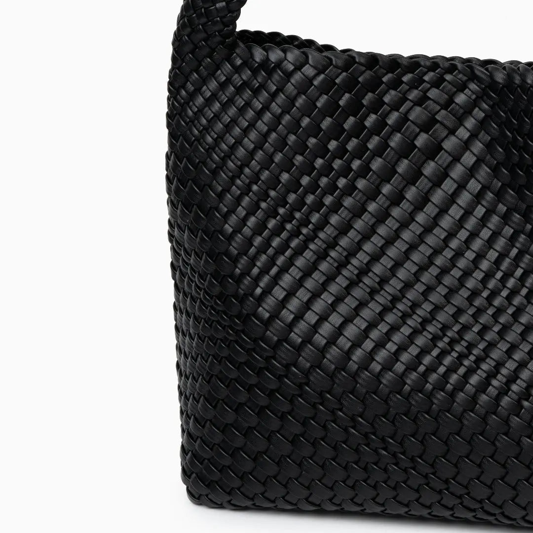 Charlotte | Elegant Leather Woven Bucket Bag – Spacious Shoulder Handbag for Women