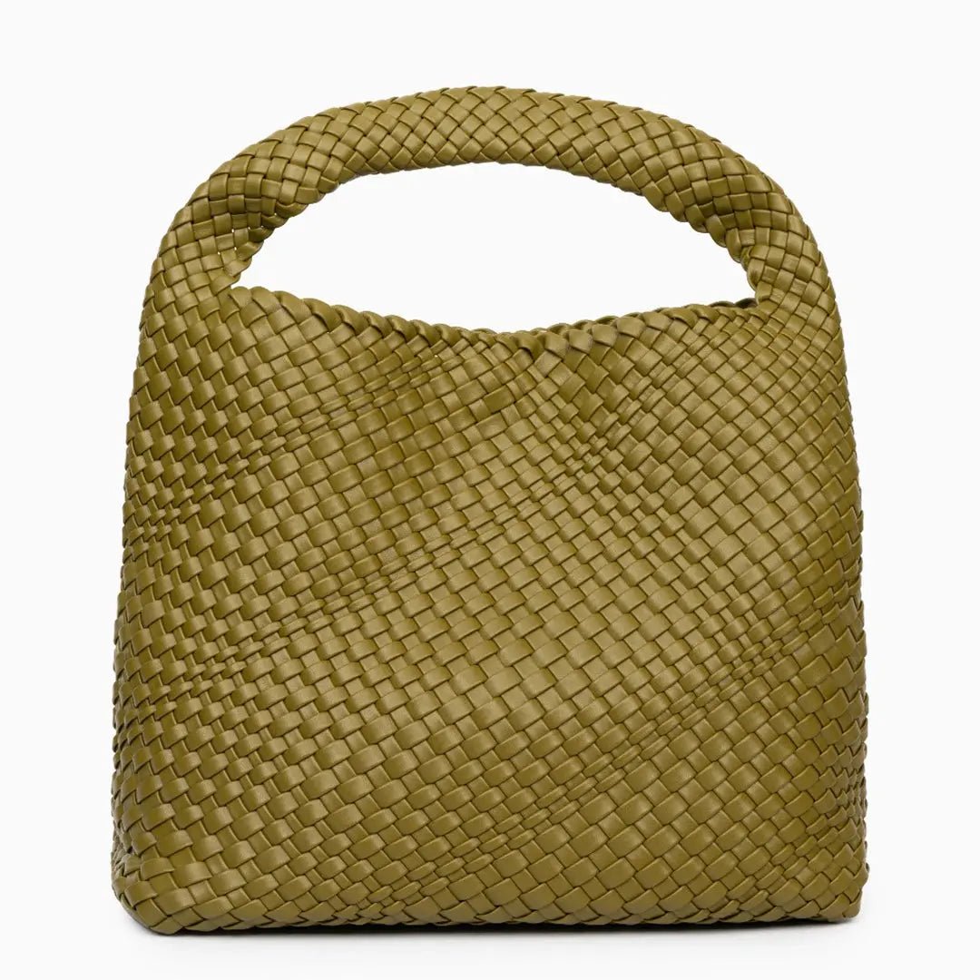 Charlotte | Elegant Leather Woven Bucket Bag – Spacious Shoulder Handbag for Women
