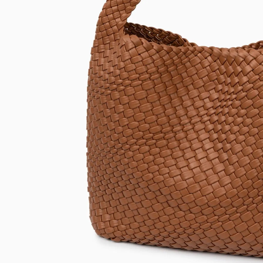Charlotte | Elegant Leather Woven Bucket Bag – Spacious Shoulder Handbag for Women