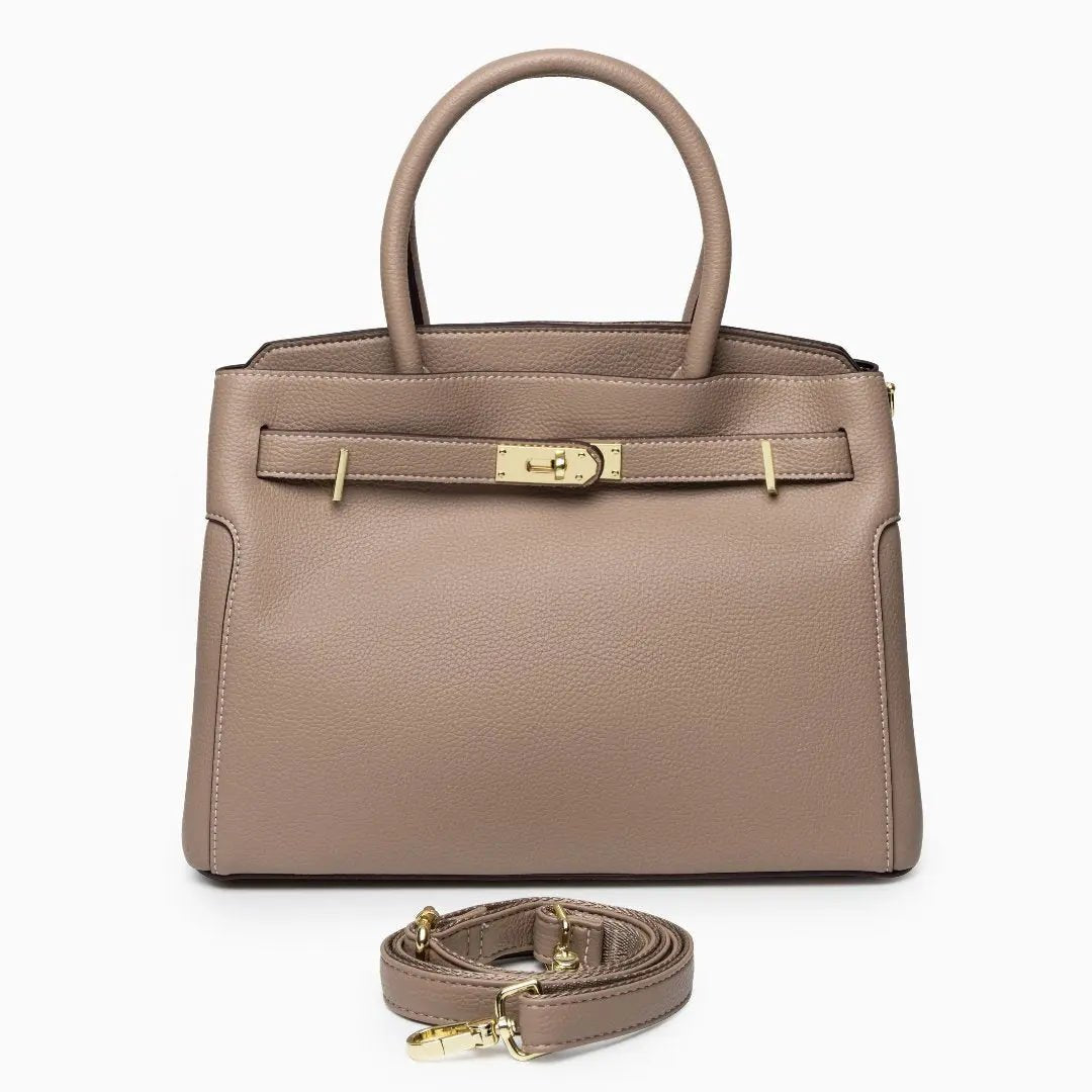 Olivia Elegant Structured Satchel Tote Bag – Medium Top Handle Handbag for Women