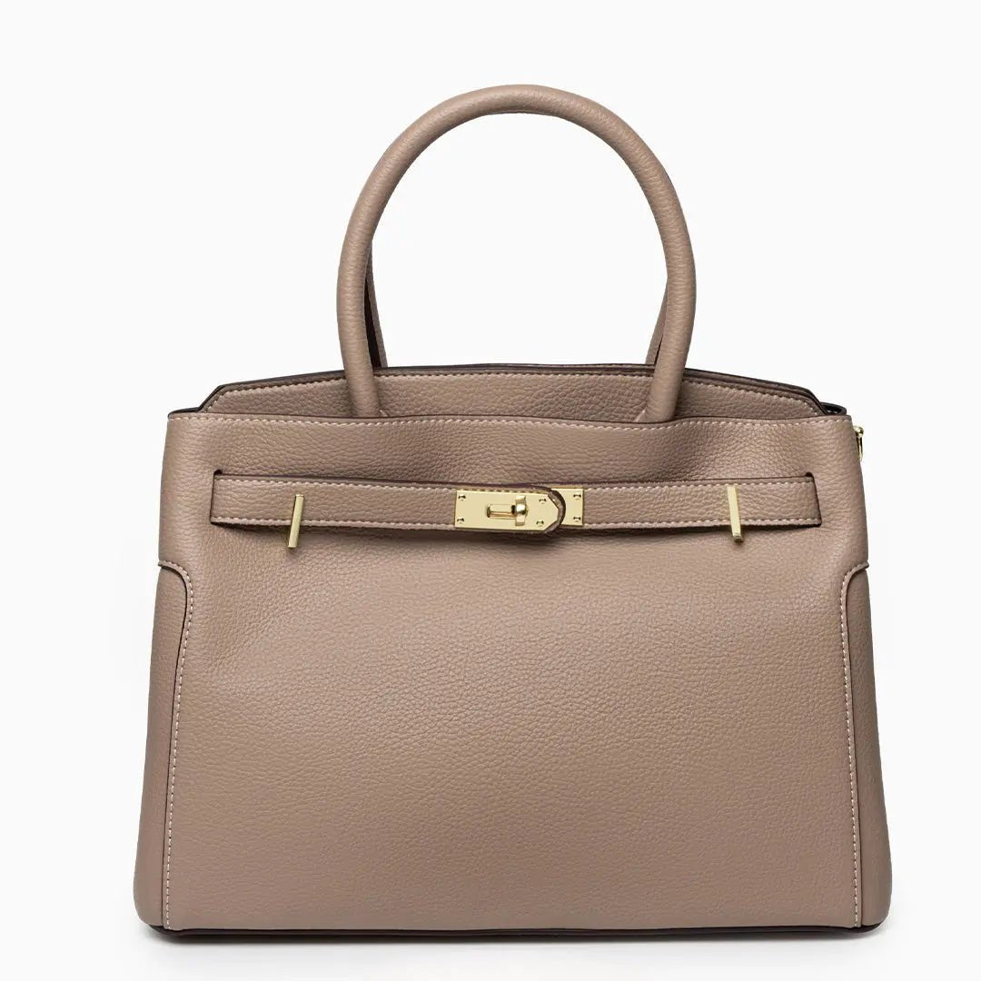Olivia Elegant Structured Satchel Tote Bag – Medium Top Handle Handbag for Women