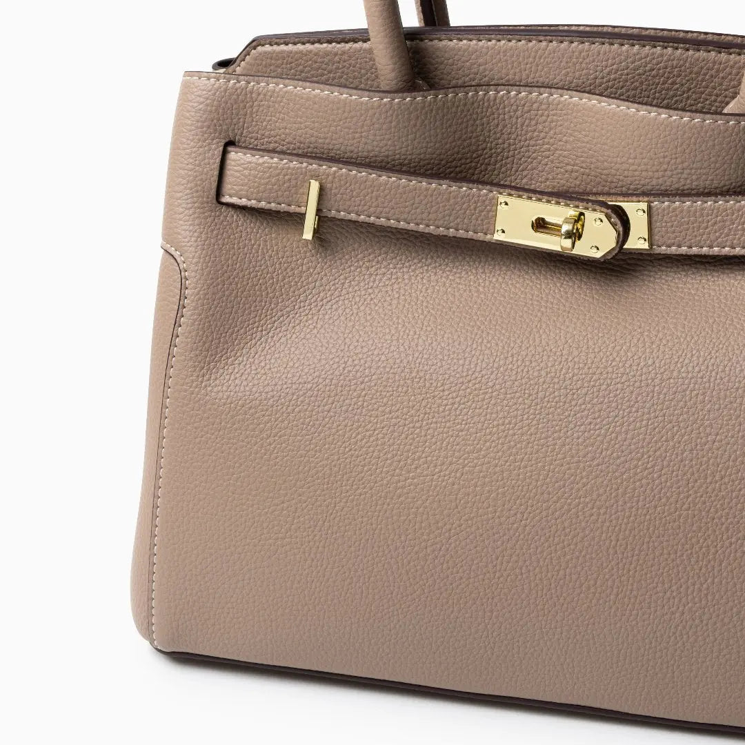 Olivia Elegant Structured Satchel Tote Bag – Medium Top Handle Handbag for Women