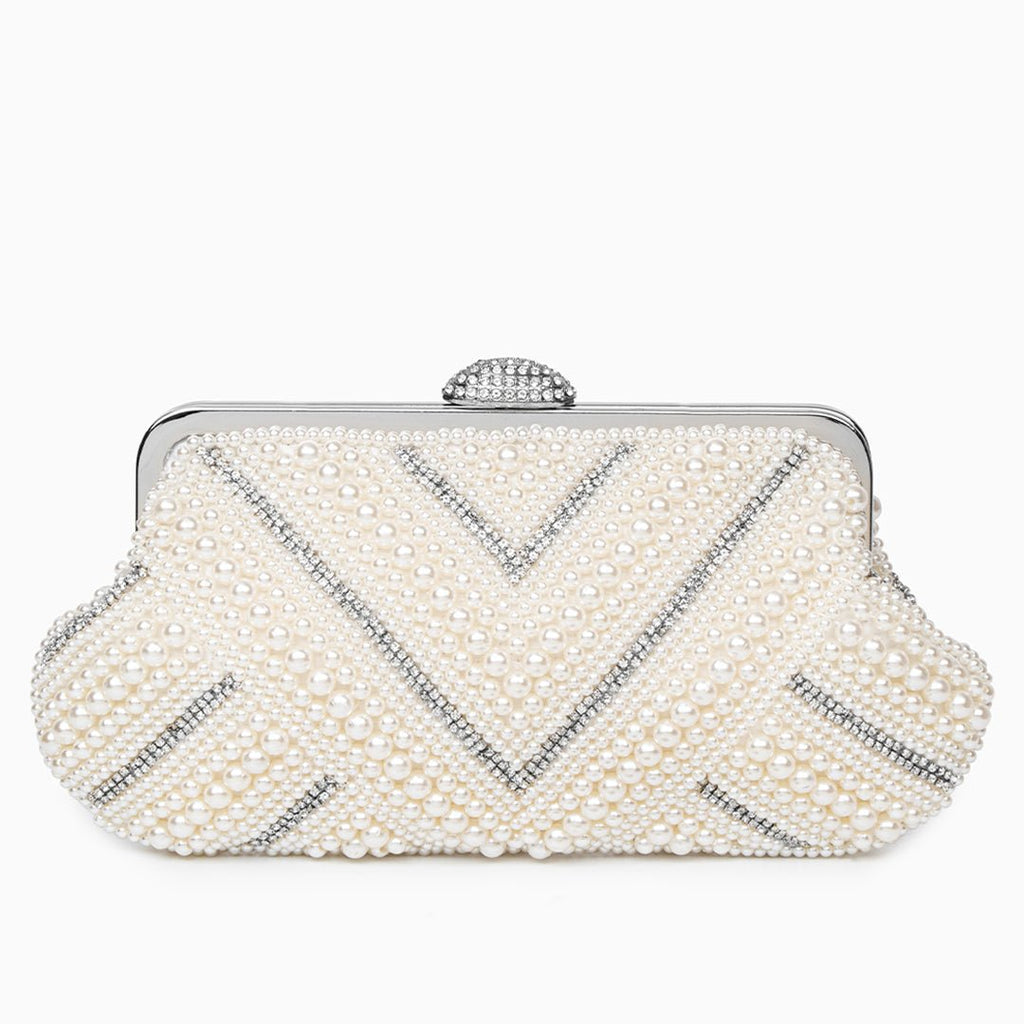 Orliana | Pearl & Crystal Embellished Evening Clutch – Timeless Grace