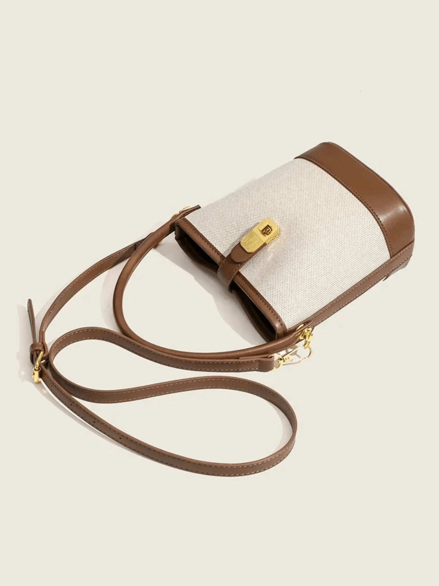 Isla | Elegant Canvas & Leather Bucket Bag – Chic & Versatile