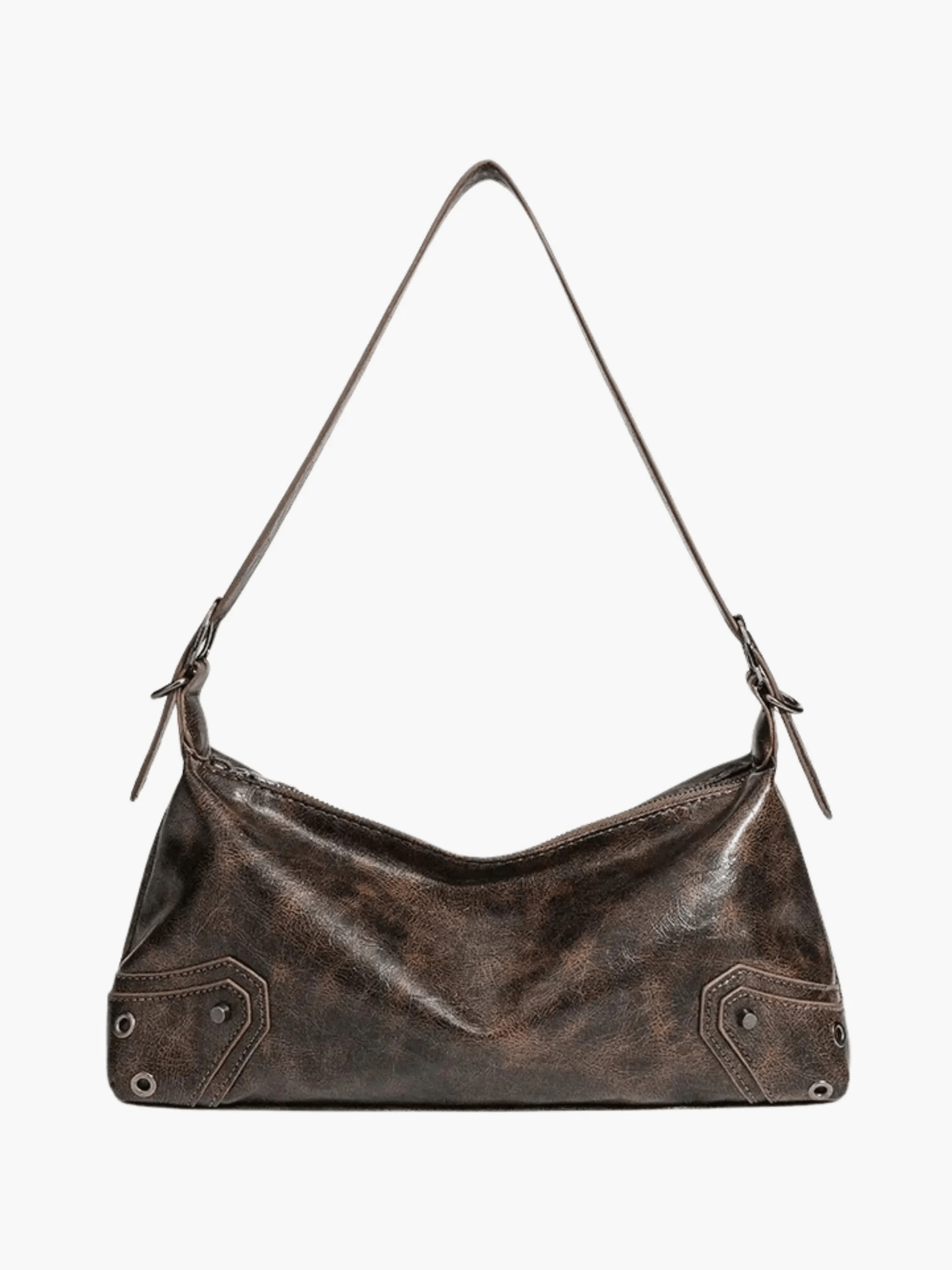 Raven | Luxe Distressed Leather Shoulder Bag – Edgy & Bold