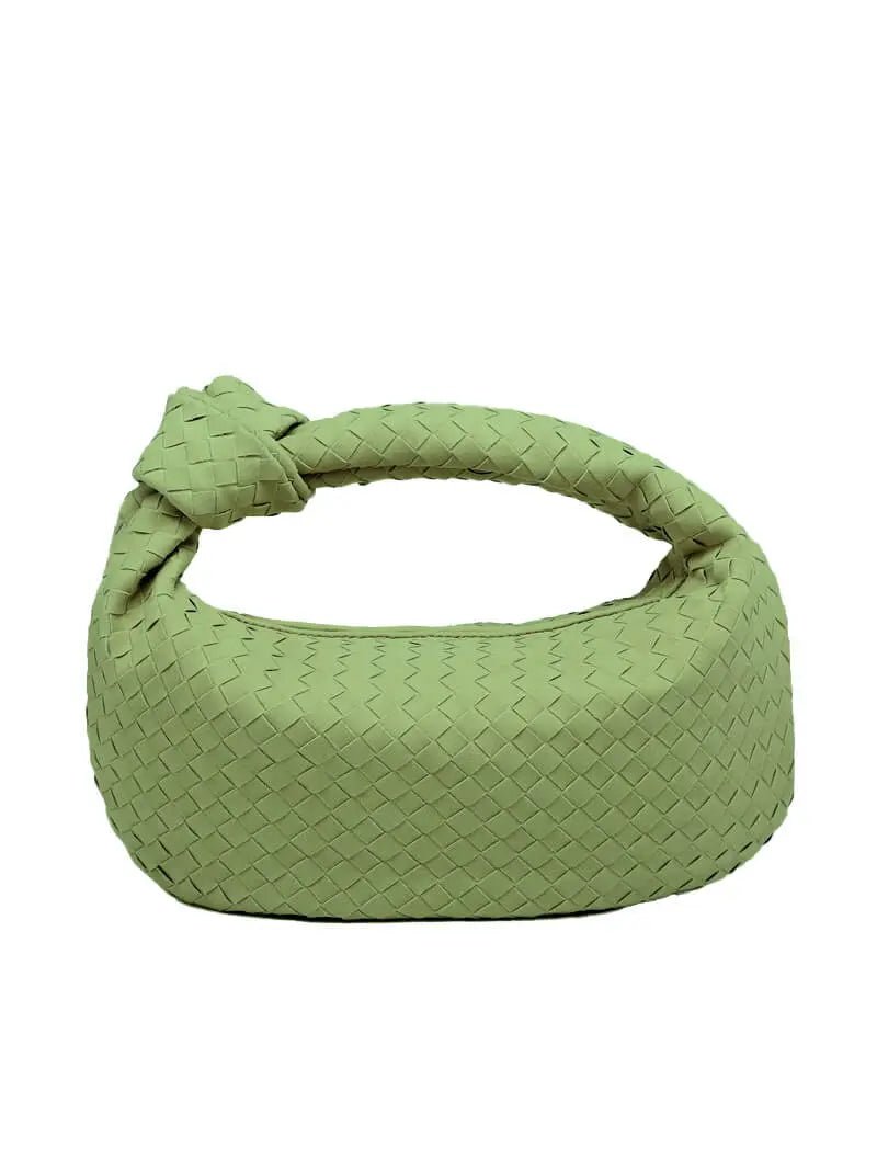 Florence Woven Suede Handbag – Designer-Inspired Bag with Knotted Handle