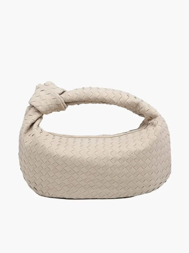 Florence Woven Suede Handbag – Designer-Inspired Bag with Knotted Handle