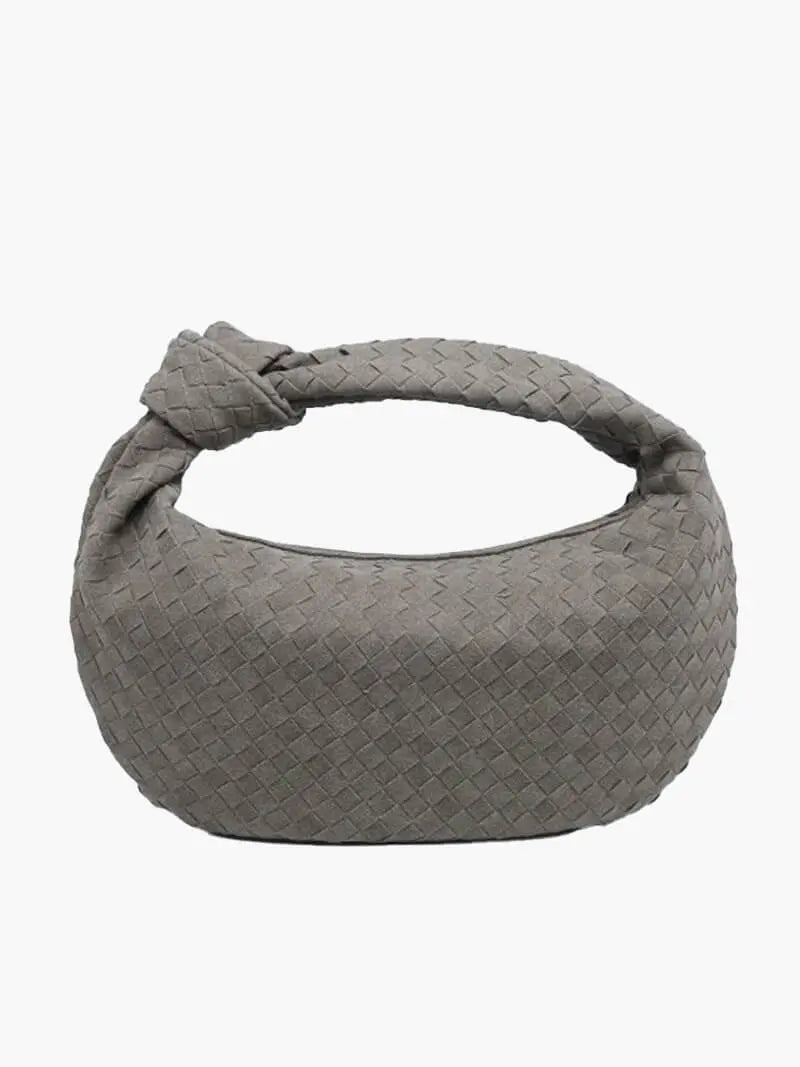 Florence Woven Suede Handbag – Designer-Inspired Bag with Knotted Handle