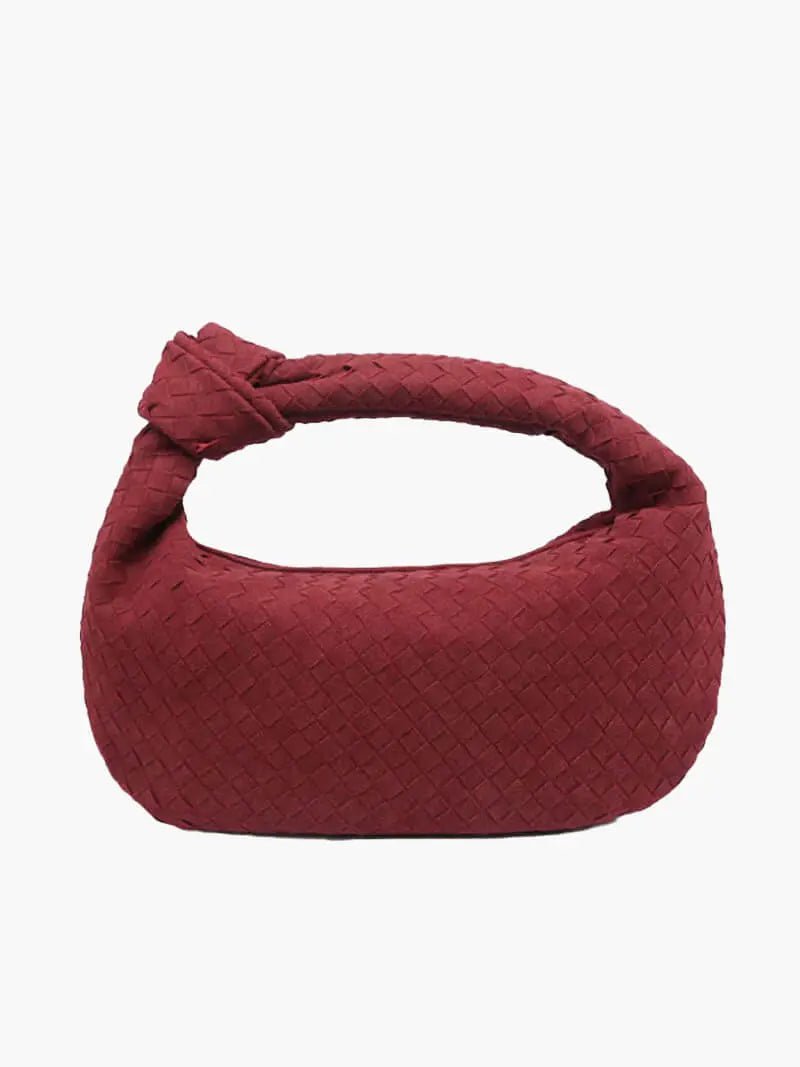 Florence Woven Suede Handbag – Designer-Inspired Bag with Knotted Handle