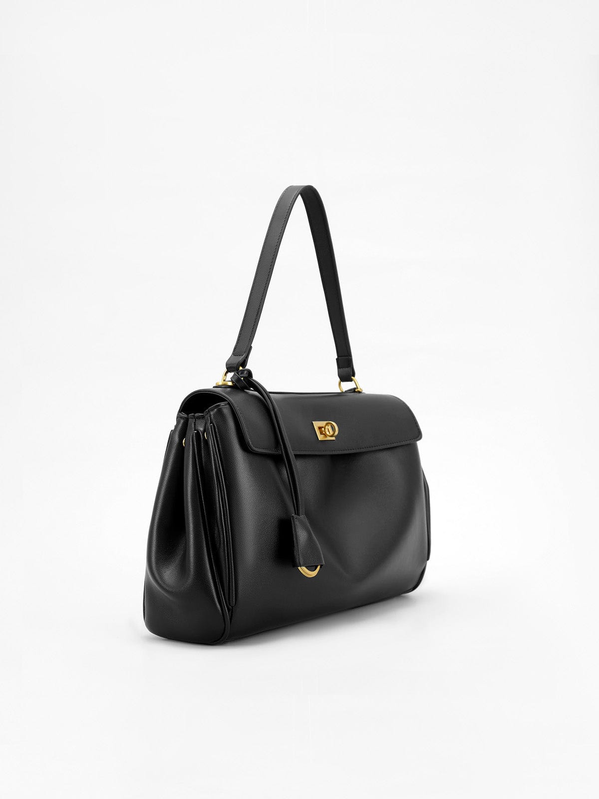 Amelia | Black Structured Leather Handbag – Elegant & Timeless