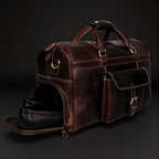The Voyager Duffle - Brown Full-Grain Distressed Leather Duffle Bag