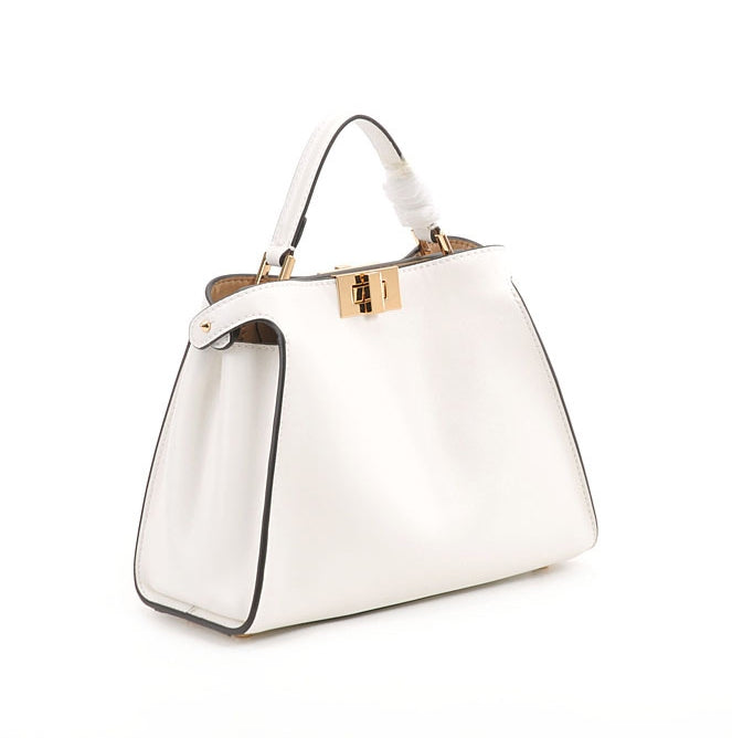 Xylora | White Structured Leather Tote – Elegant & Timeless