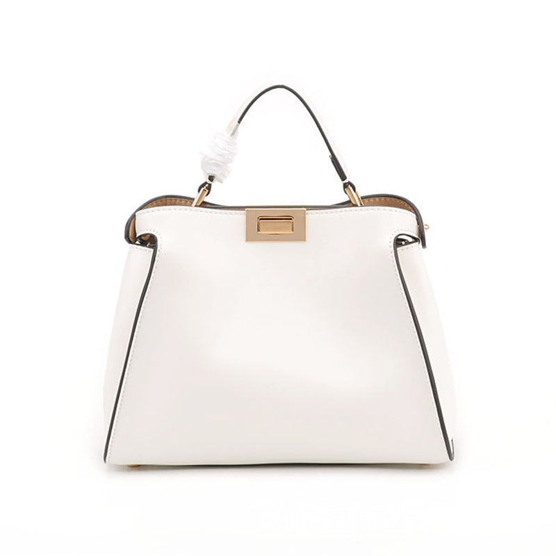 Xylora | White Structured Leather Tote – Elegant & Timeless
