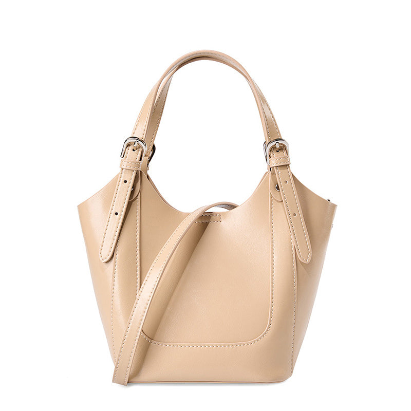 Ylani | Chic Black Leather Bucket Bag