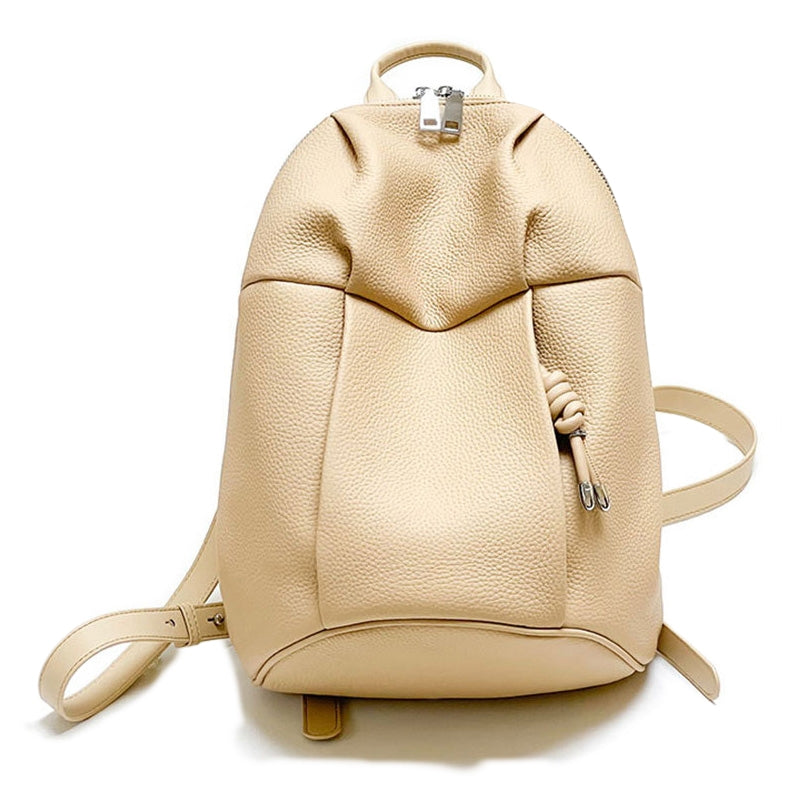 Quilla | Minimalist Beige Leather Backpack – Sleek, Modern & Functional