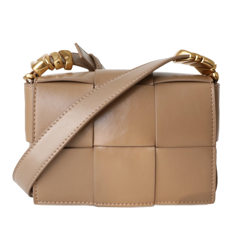 Delphine | Black Woven Leather Small Handbags Crossbody Flap Square Purse