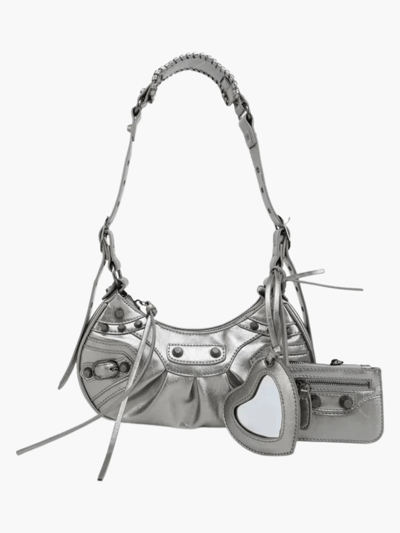 Thalina | Black Studded Shoulder Bag – Edgy & Stylish